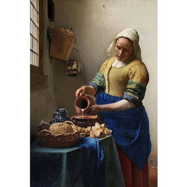 Tablett mit Motiv von Jan Vermeer - MAGD MIT MILCHKRUG