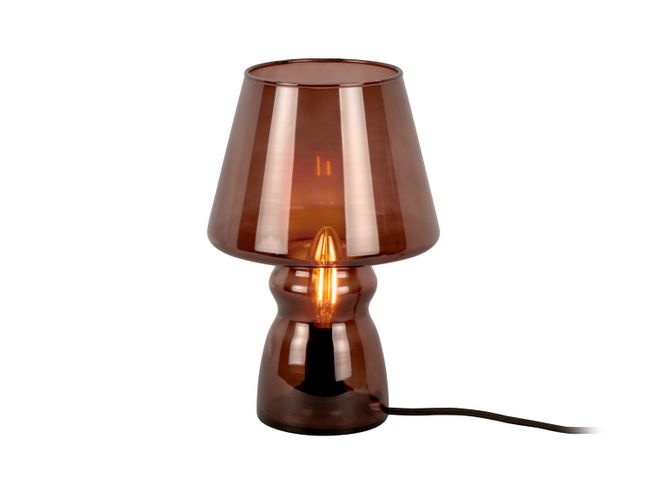 Tischlampe Vintage aus Glas von Leitmotiv in Schokoladenbraun