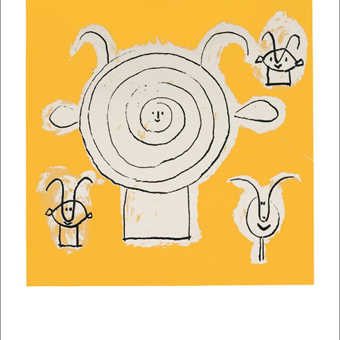 Sérigraphie von PABLO PICASSO „Tete de faune en grisaille avec trois figures“