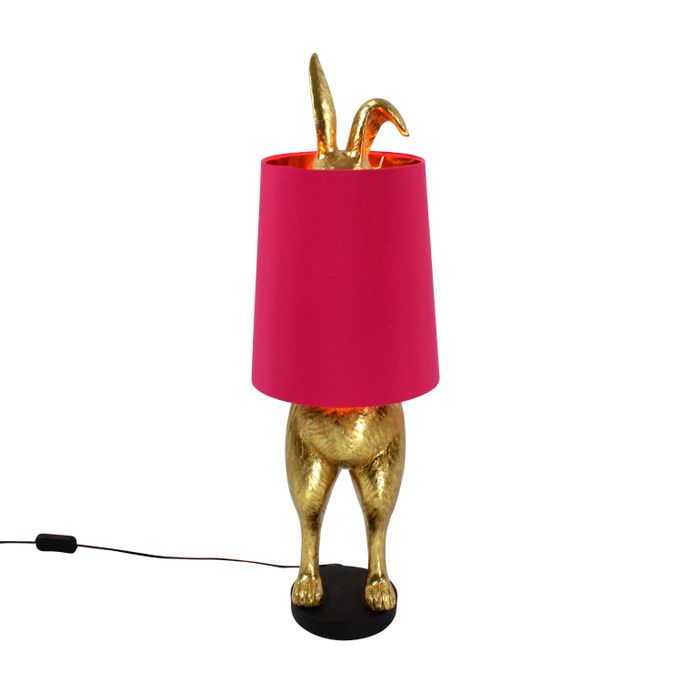 Tischleuchte Hiding Bunny, gold/rot