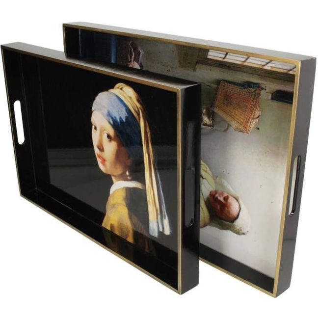Tablett mit Motiv von Jan Vermeer - MÄDCHEN MIT PERLENOHRRING